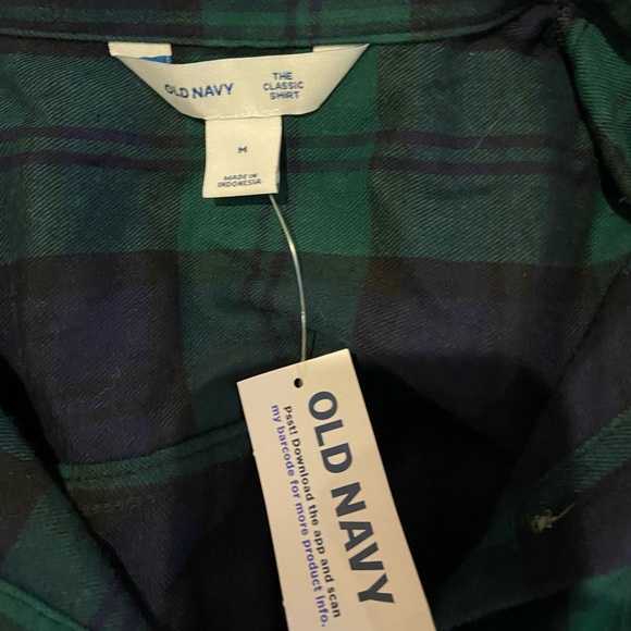 Old Navy Blue/Green Plaid Button up. Nothing wrong, just didn’t return in time - Picture 2 of 3